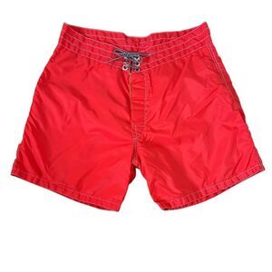 Birdwell Beach Britches~Red Swim Shorts~no tags~see photos for measurements